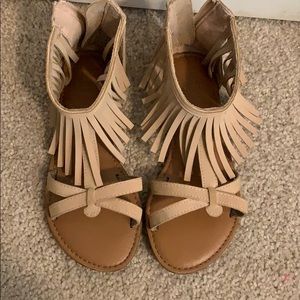 Tan fringe Sandals